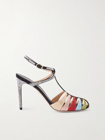 Ferragamo Lipa 95 crystal-embellished suede sandals