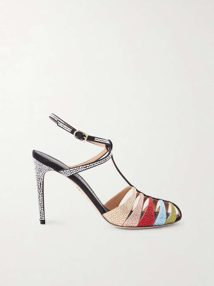 Ferragamo Lipa 95 Crystal-embellished Suede Sandals
