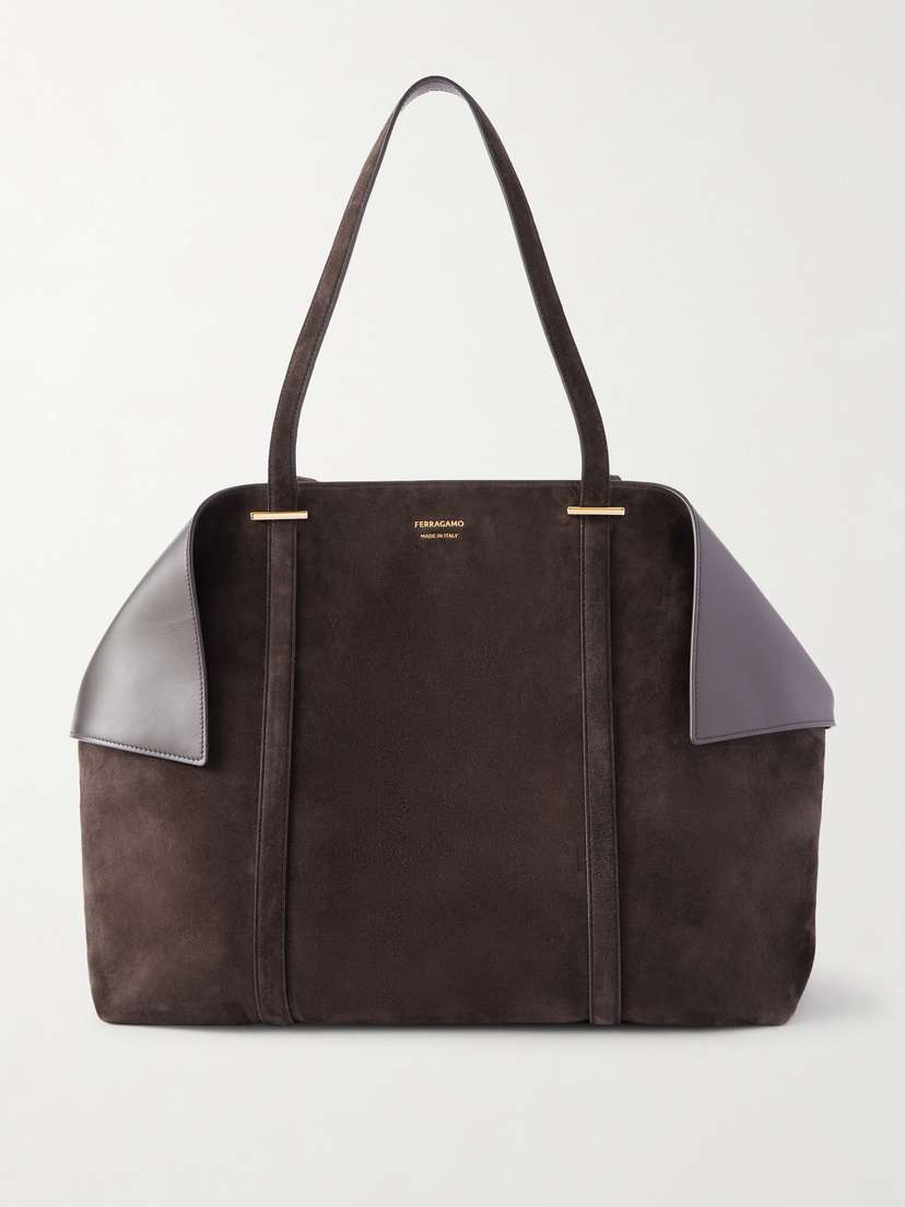 Ferragamo Scarf Suede Tote