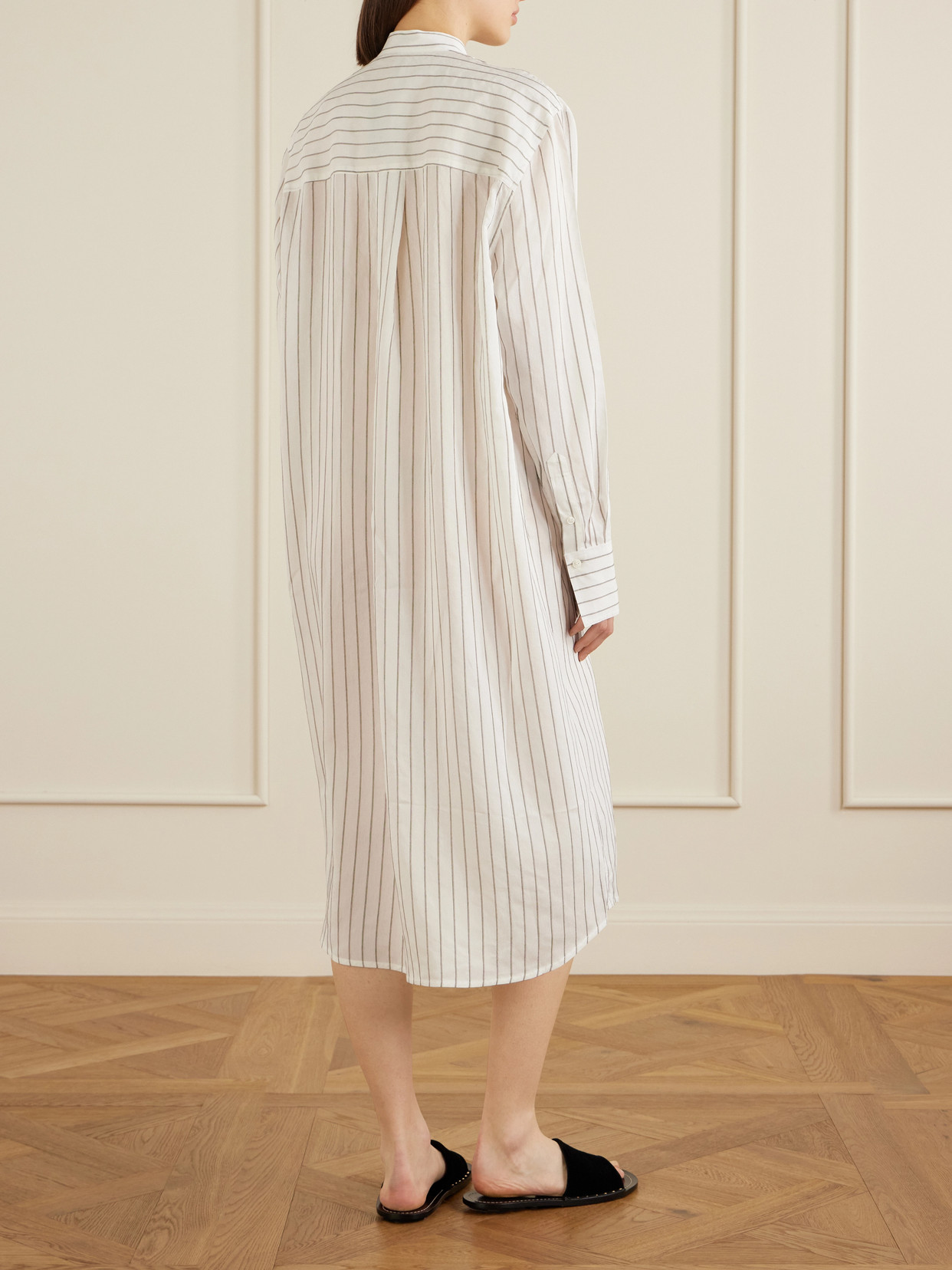 Totême Cotton Silk Summer Tunic Dress In White