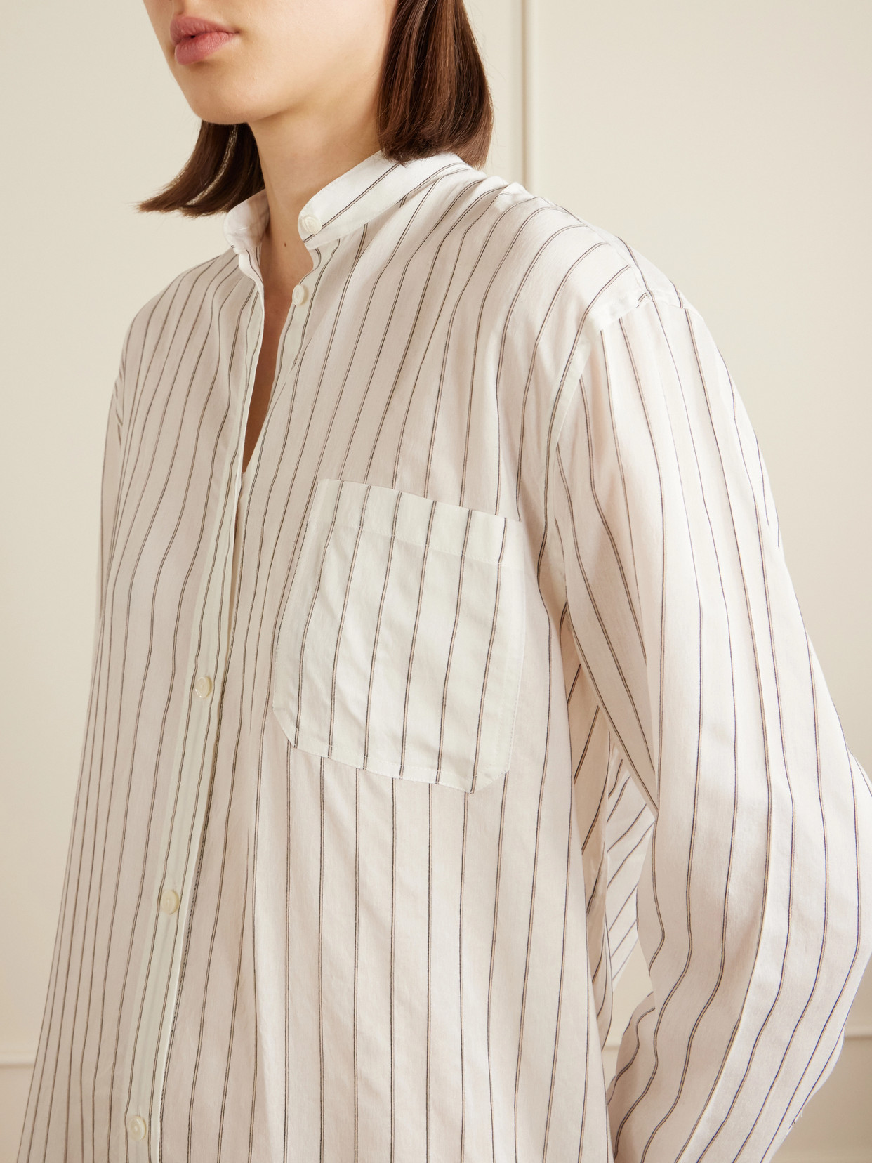 Totême Cotton Silk Summer Tunic Dress In White