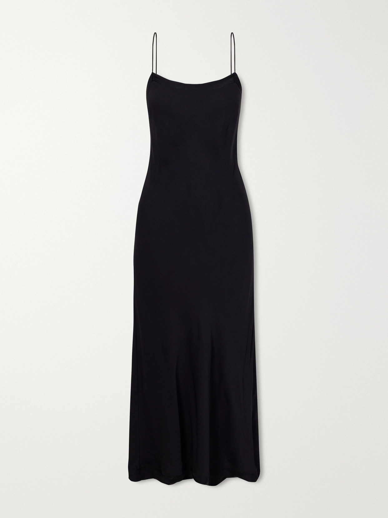 Totême Silk-satin Slip Dress In Black