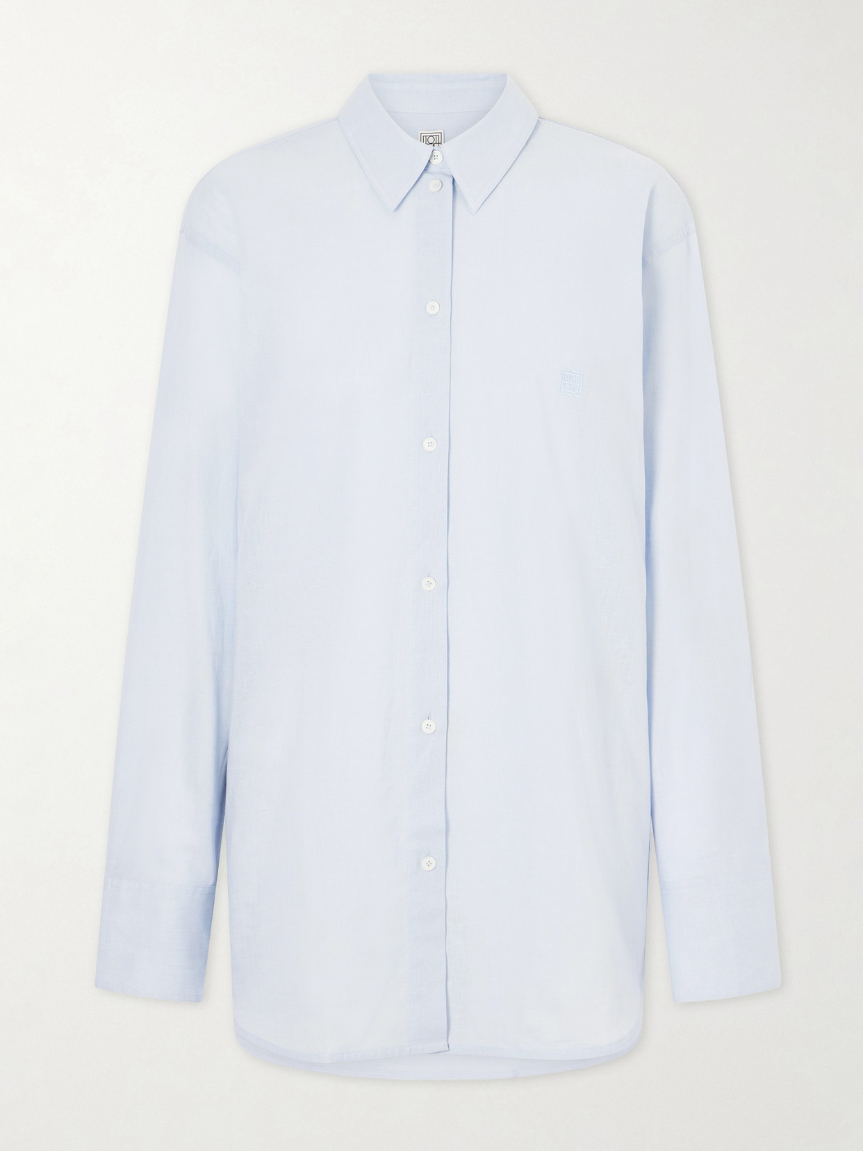Totême Cotton And Linen-blend Shirt In Blue