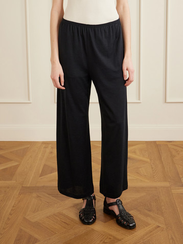 TOTEME Cotton and silk-blend wide-leg pajama pants