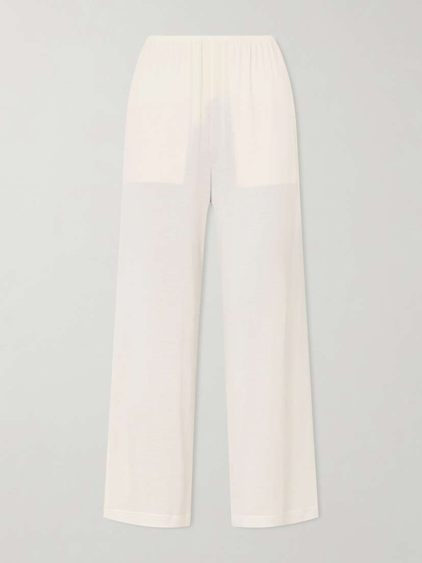TOTEME Cotton And Silk-blend Straight-leg Pants