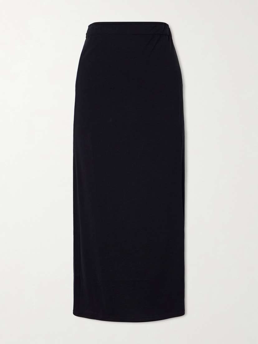 TOTEME Organic Cotton And Silk-blend Wrap Midi Skirt