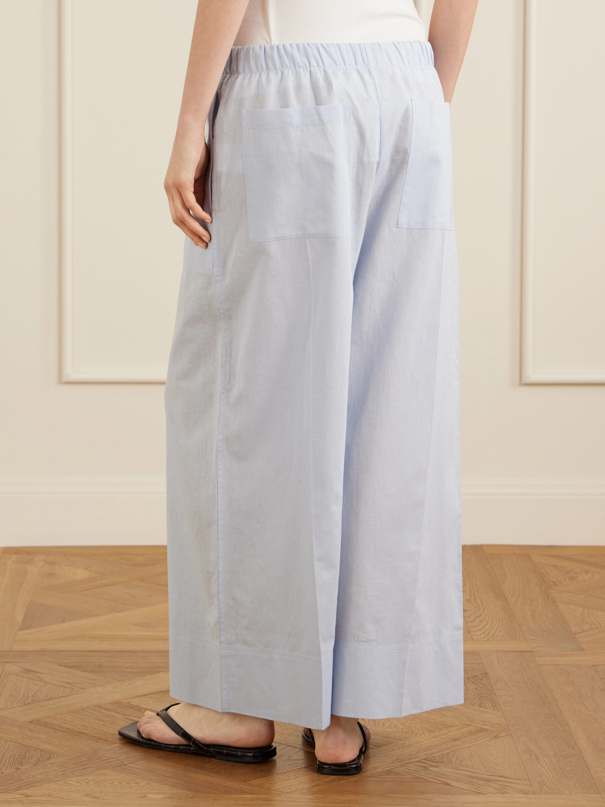 TOTEME Cotton and linen-blend wide-leg pants