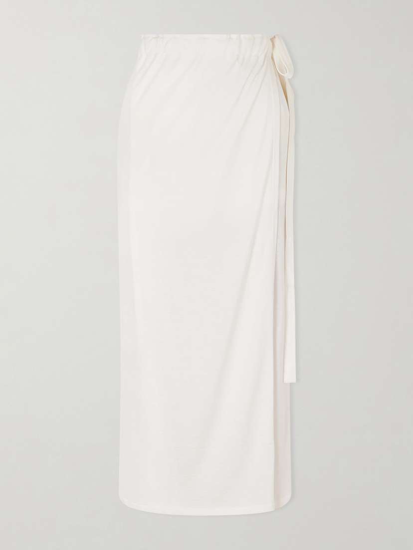 TOTEME Silk And Cotton-blend Wrap Midi Skirt