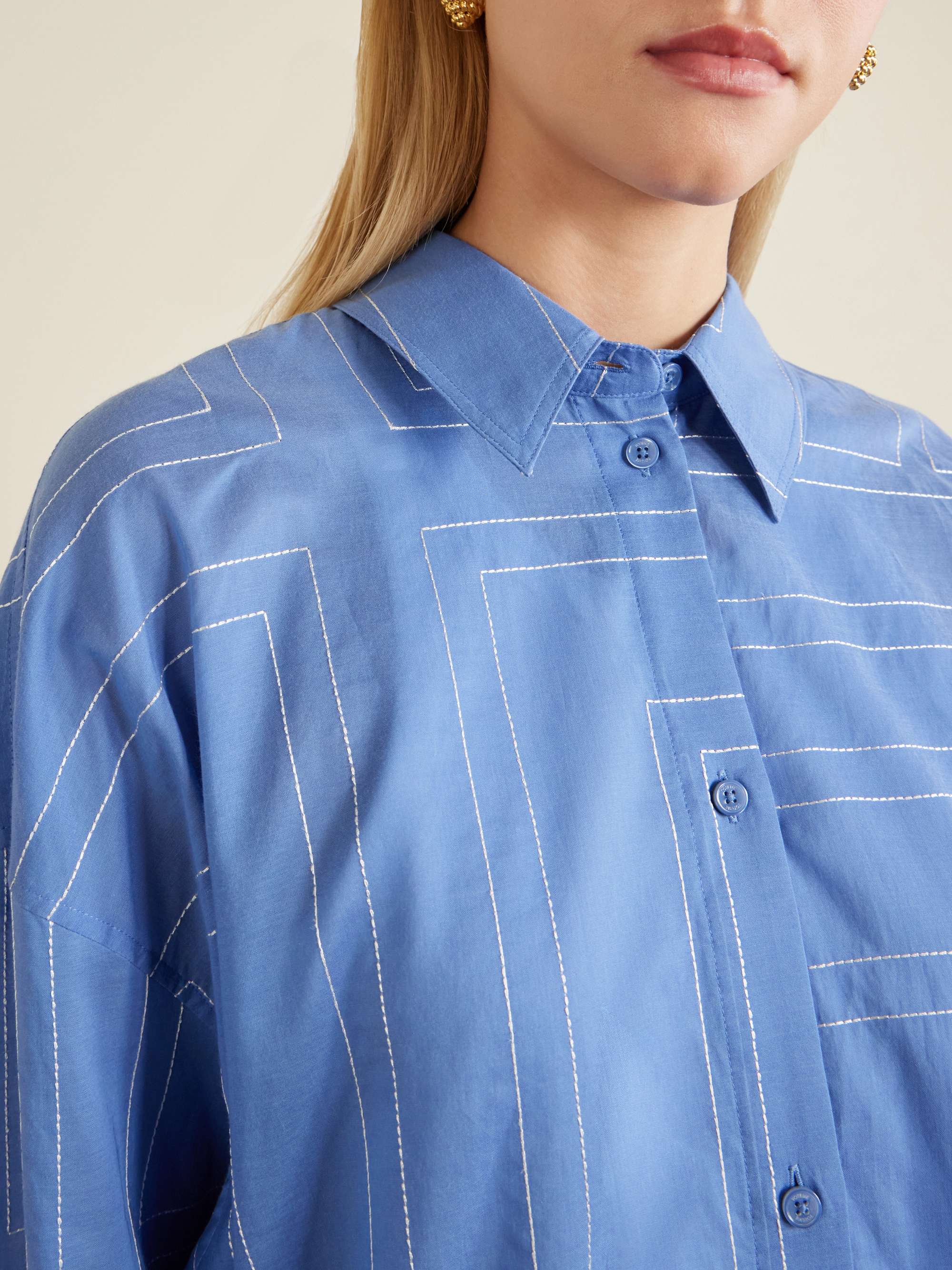 TOTEME Embroidered organic cotton and Lyocell-blend shirt | NET-A