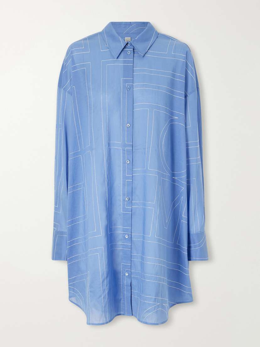 TOTEME Embroidered Organic Cotton And Lyocell-blend Shirt