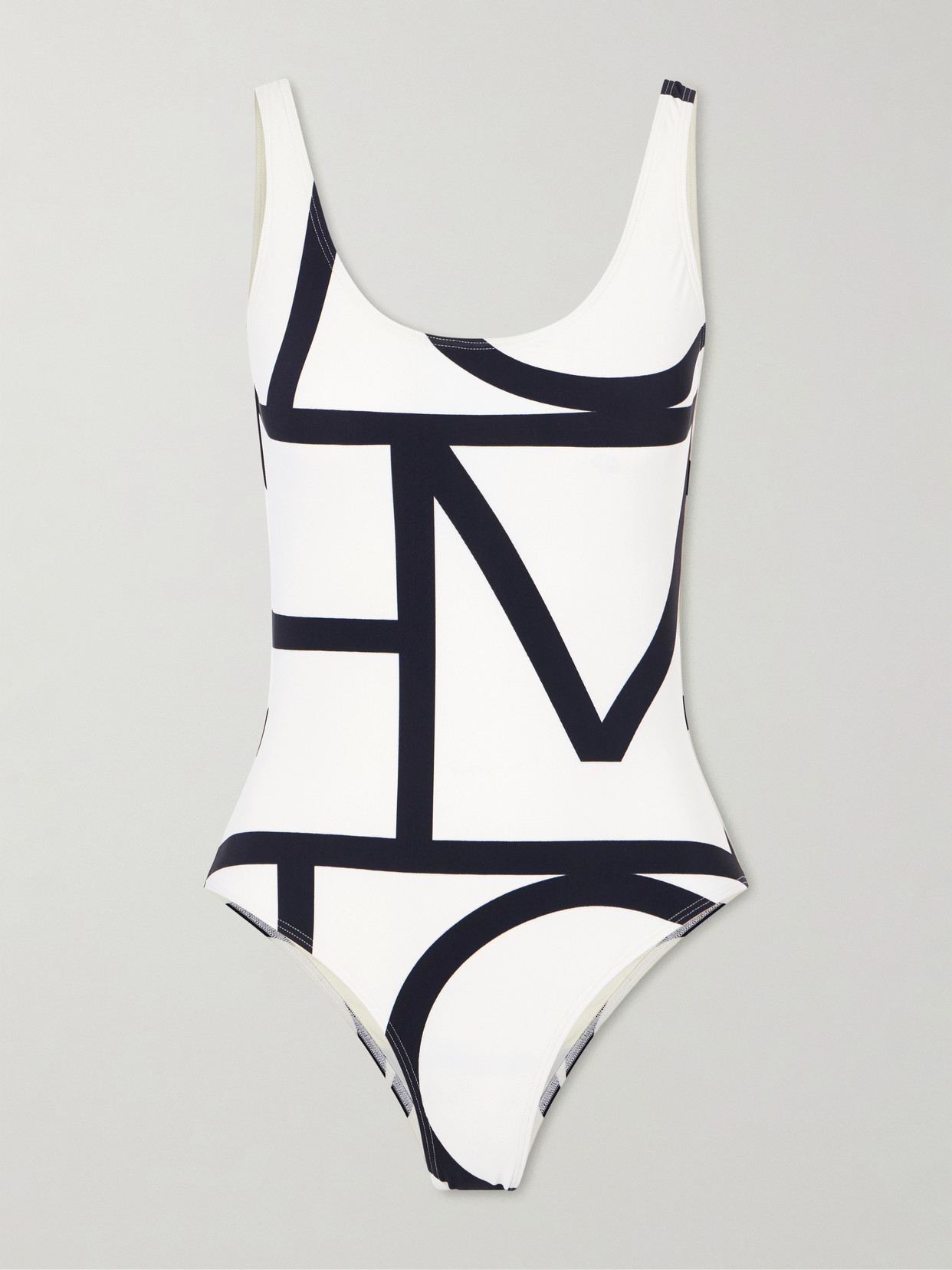 Totême One-piece Swimsuit With Monogram Print In White