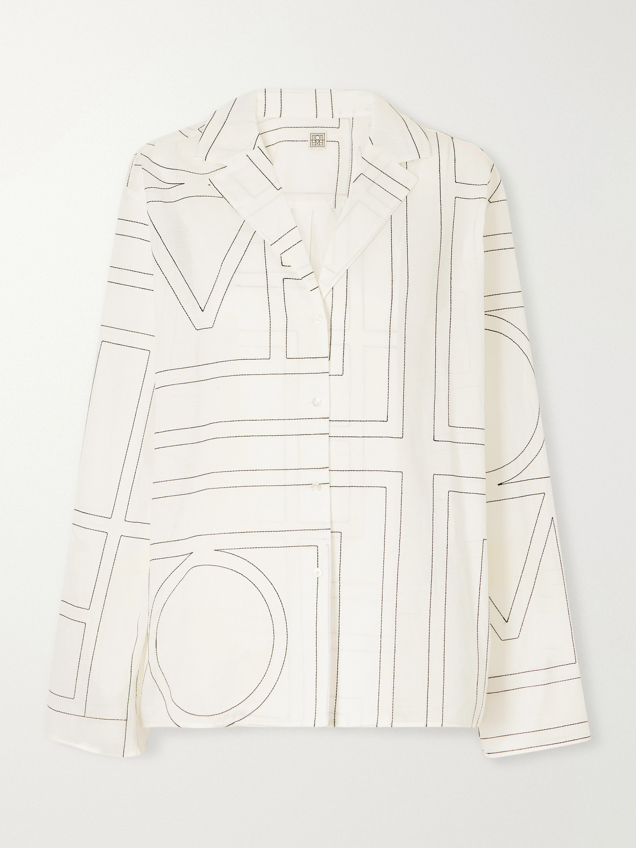Totême Embroidered Organic Cotton And Lyocell-blend Shirt In White