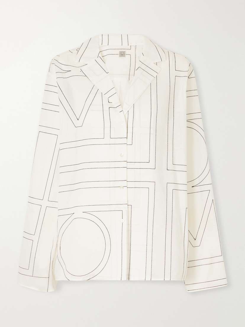 TOTEME Embroidered Organic Cotton And Lyocell-blend Shirt - Women's Clothing
