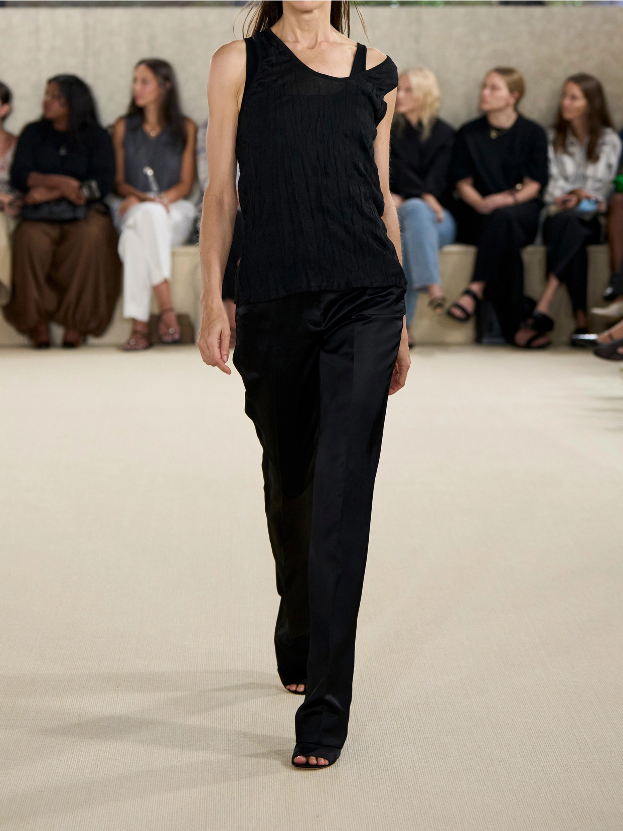 Crinkled Viscose Knit Tank