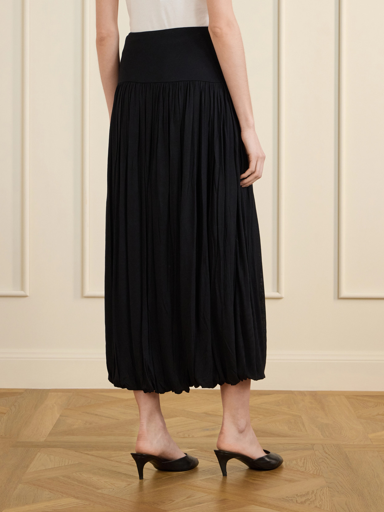 Gathered Midi Skirt