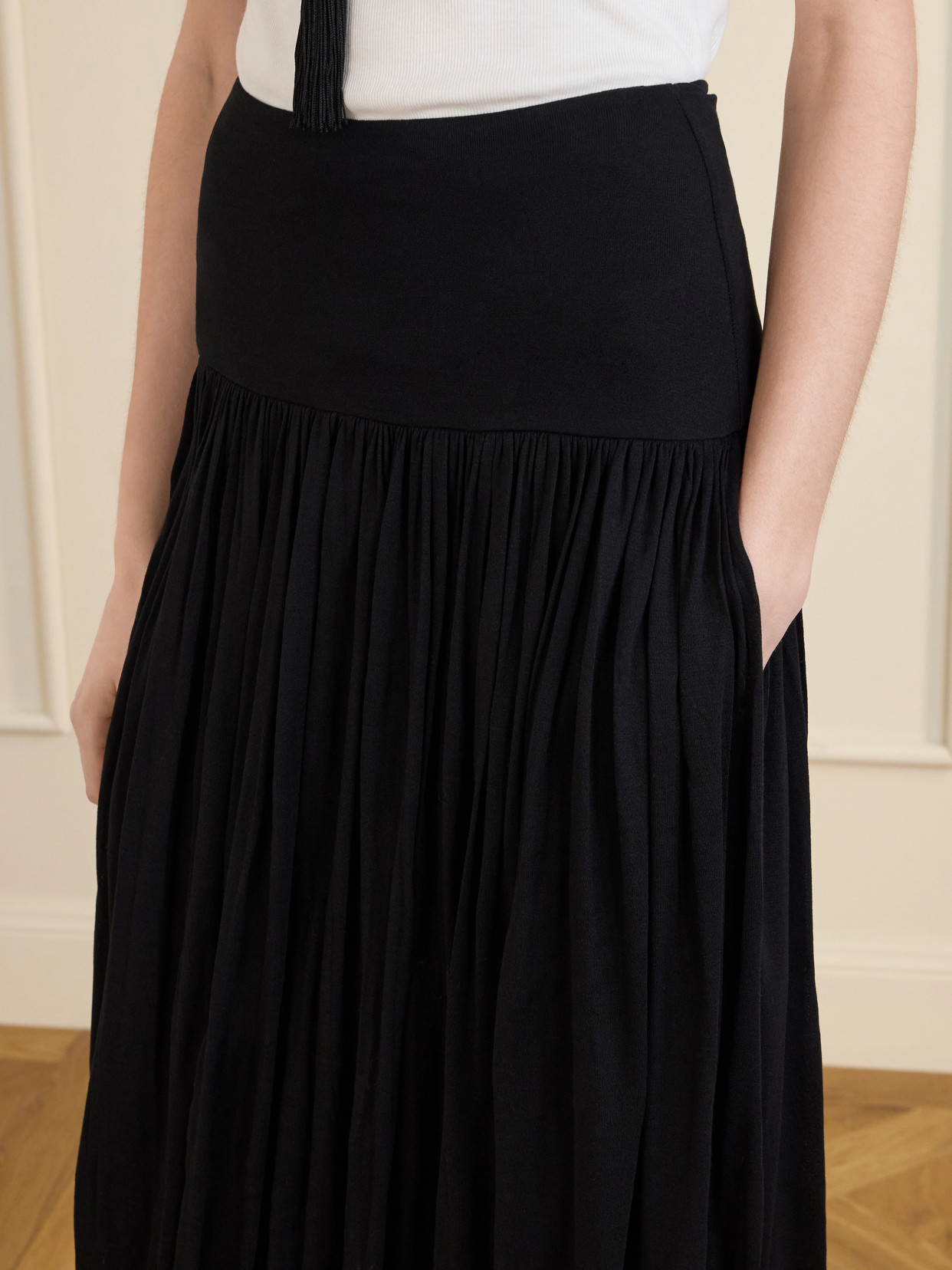 Gathered Midi Skirt