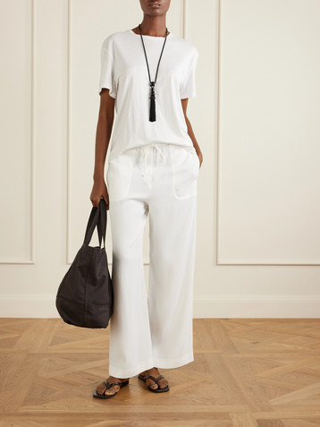 TOTEME Striped woven wide-leg pants