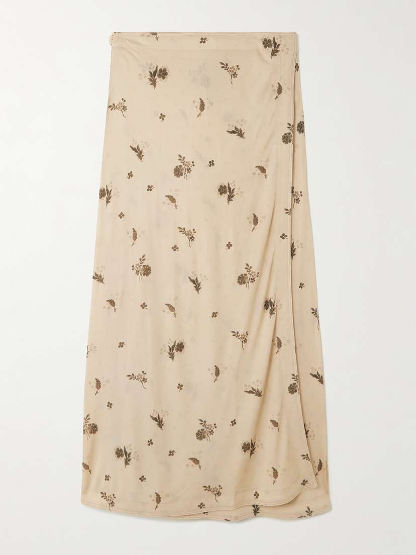 Toteme — Floral-print jersey maxi wrap skirt