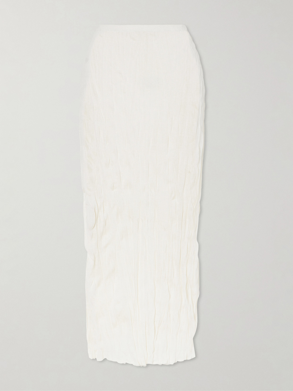 Totême Crinkled Knit Viscose Maxi Skirt In White