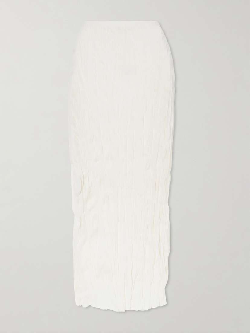 TOTEME Crinkled Knit Viscose Midi Skirt