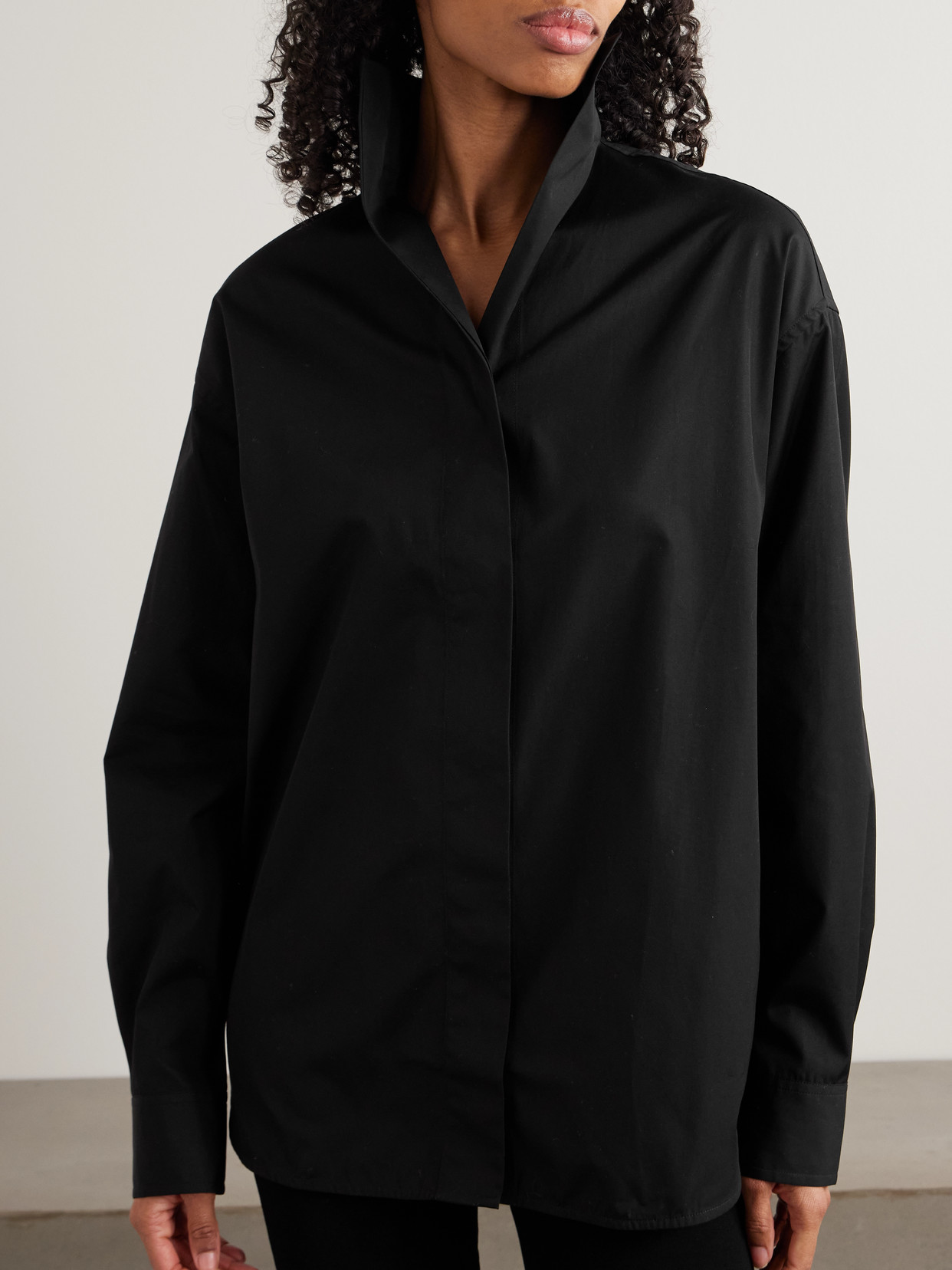 Sharp Oversized Cotton-Poplin Shirt