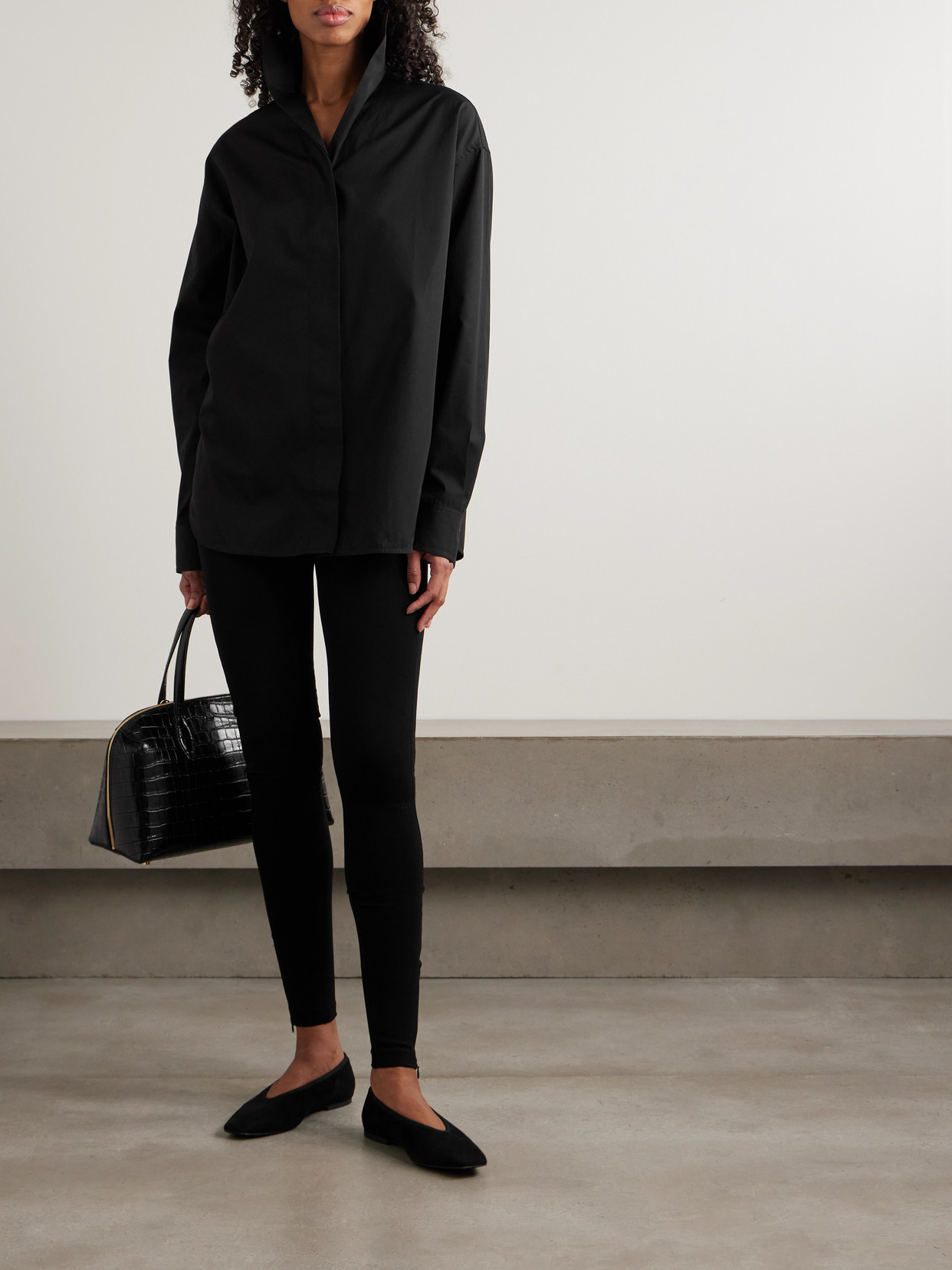 Sharp Oversized Cotton-Poplin Shirt