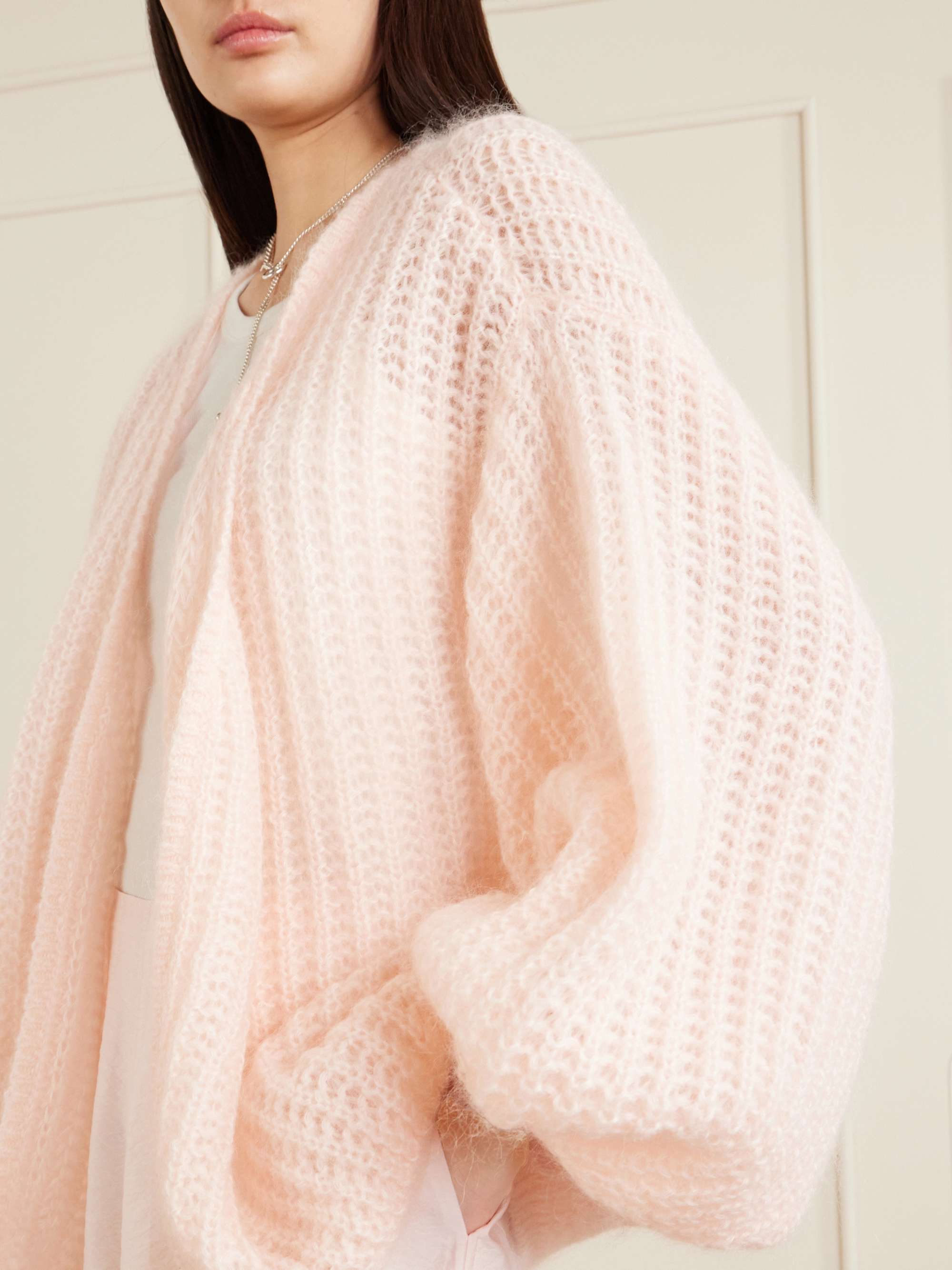 TOTEME Open-knit mohair-blend cardigan | NET-A-PORTER