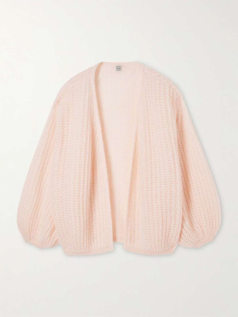 TOTEME Open-knit Mohair-blend Cardigan
