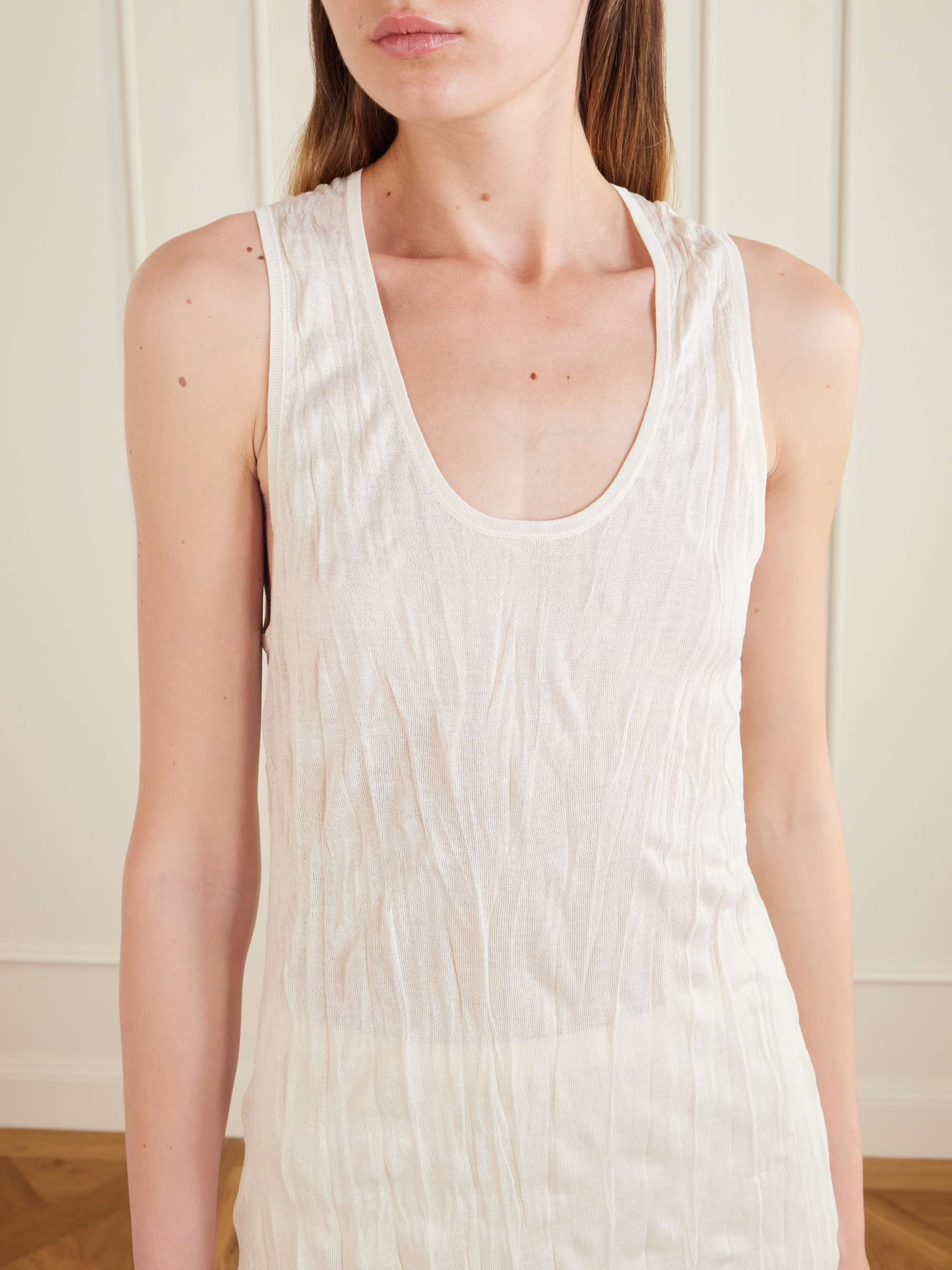 TOTEME Crinkled Viscose knit tank | NET-A-PORTER