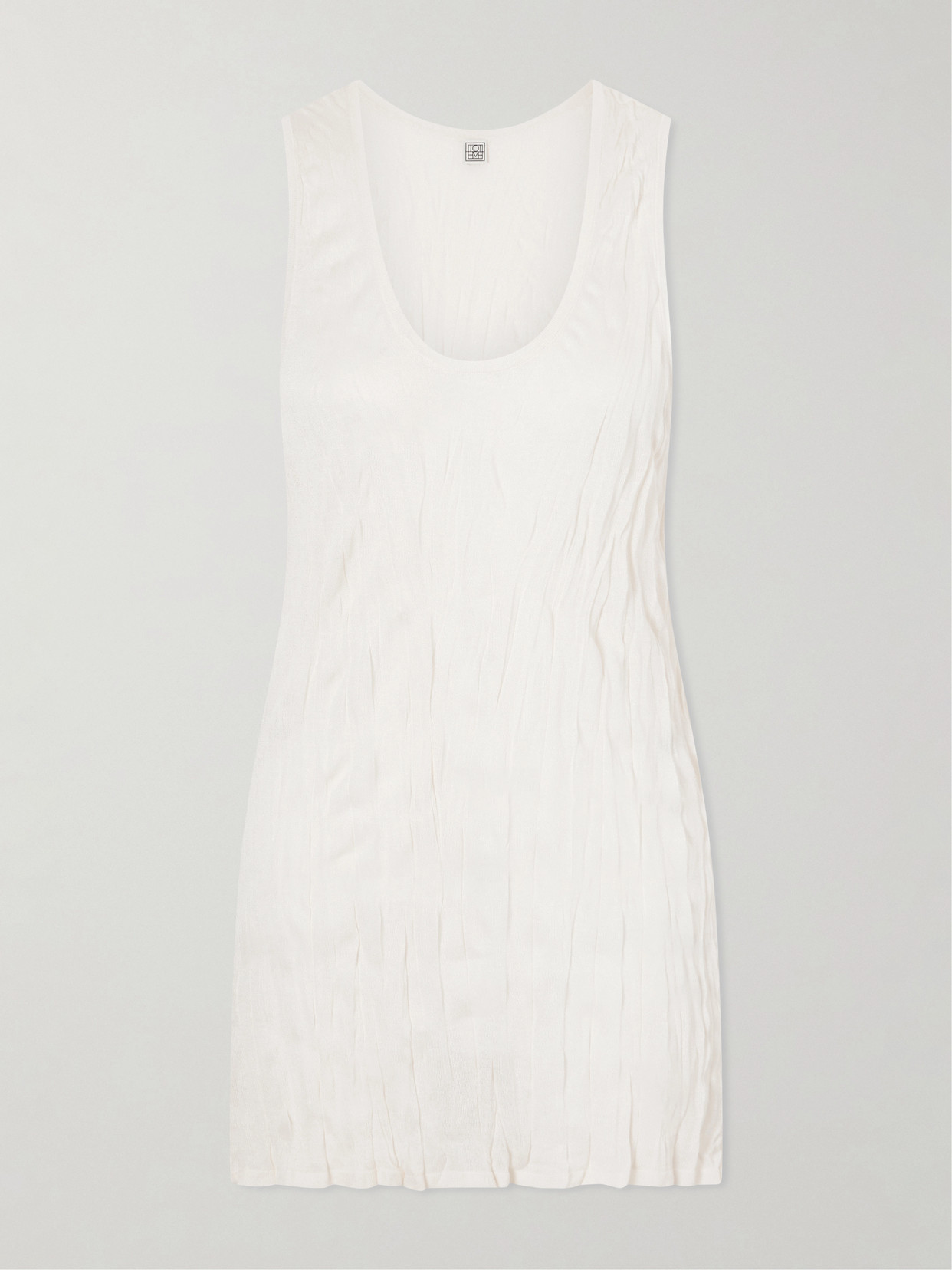 Crinkled Viscose Knit Tank