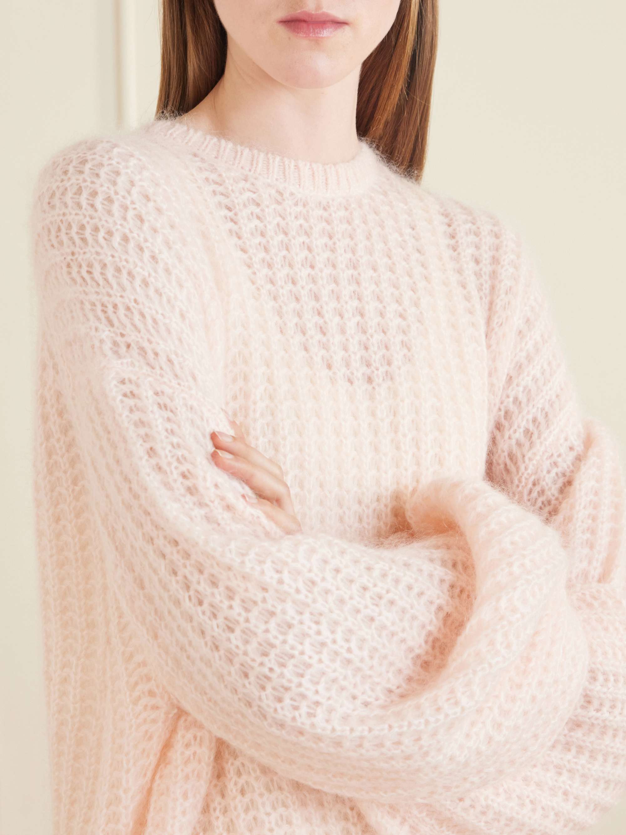 TOTEME Open-knit mohair-blend sweater | NET-A-PORTER