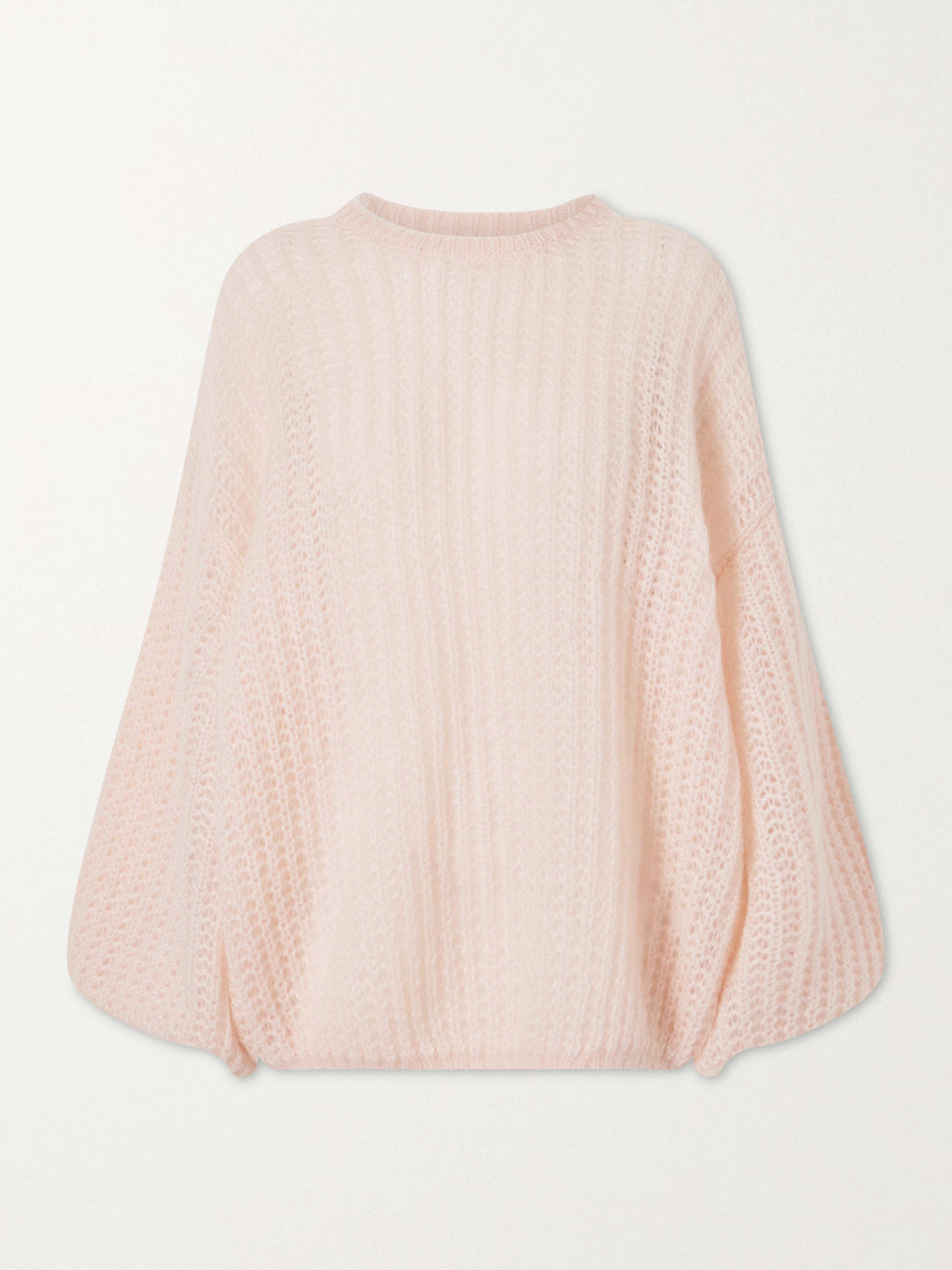 Totême Open-knit Mohair-blend Sweater In Pink