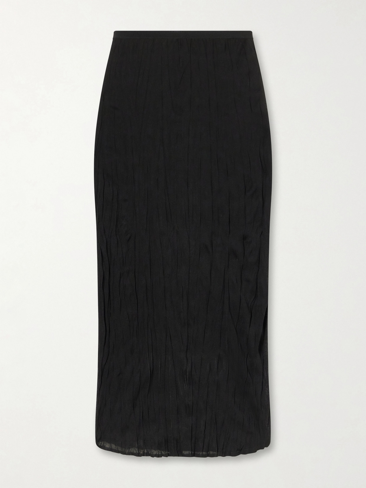 Totême Crinkled Knit Viscose Maxi Skirt In Black