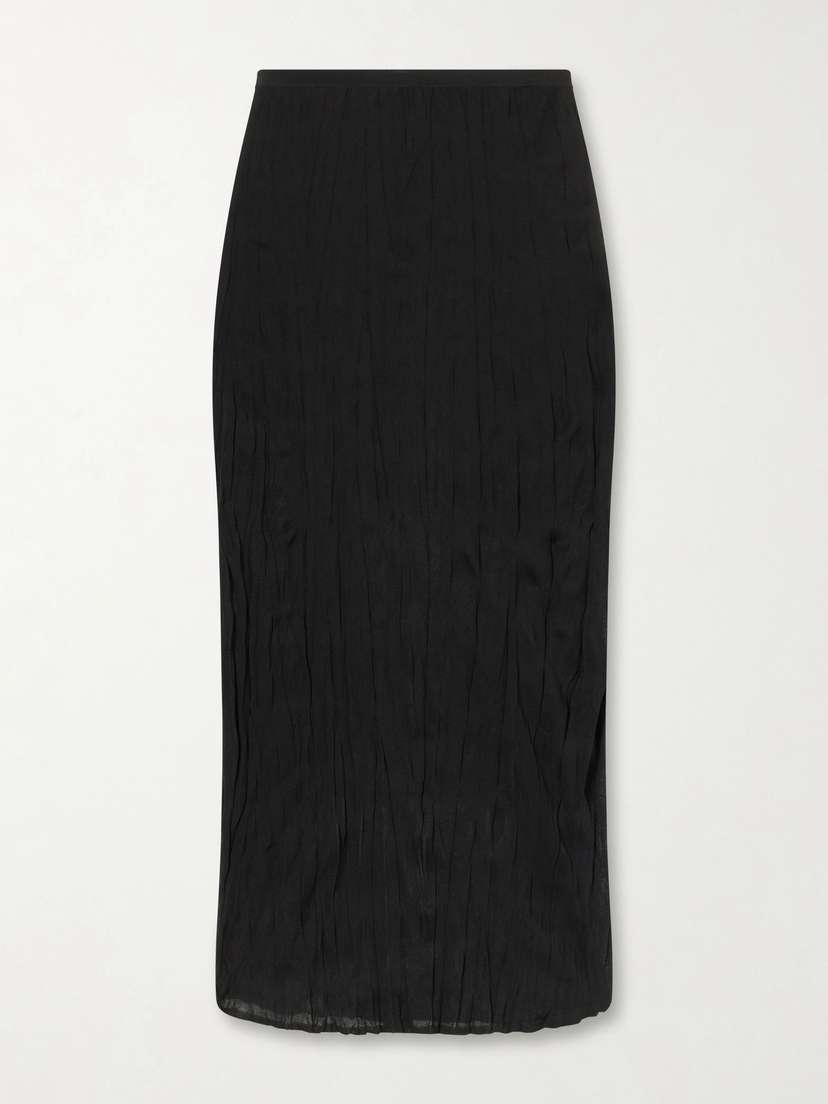 TOTEME Crinkled Knit Viscose Midi Skirt