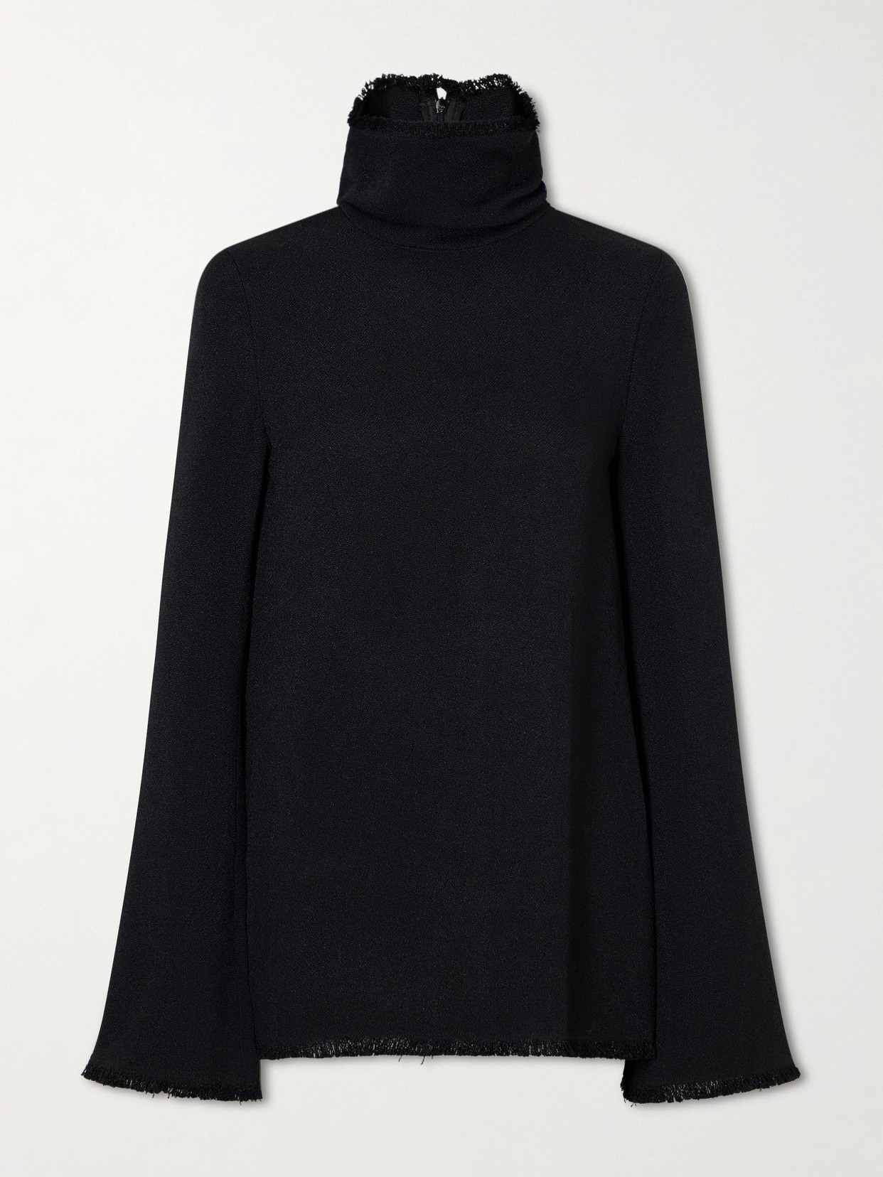 Totême Frayed Crepe Blouse In Black