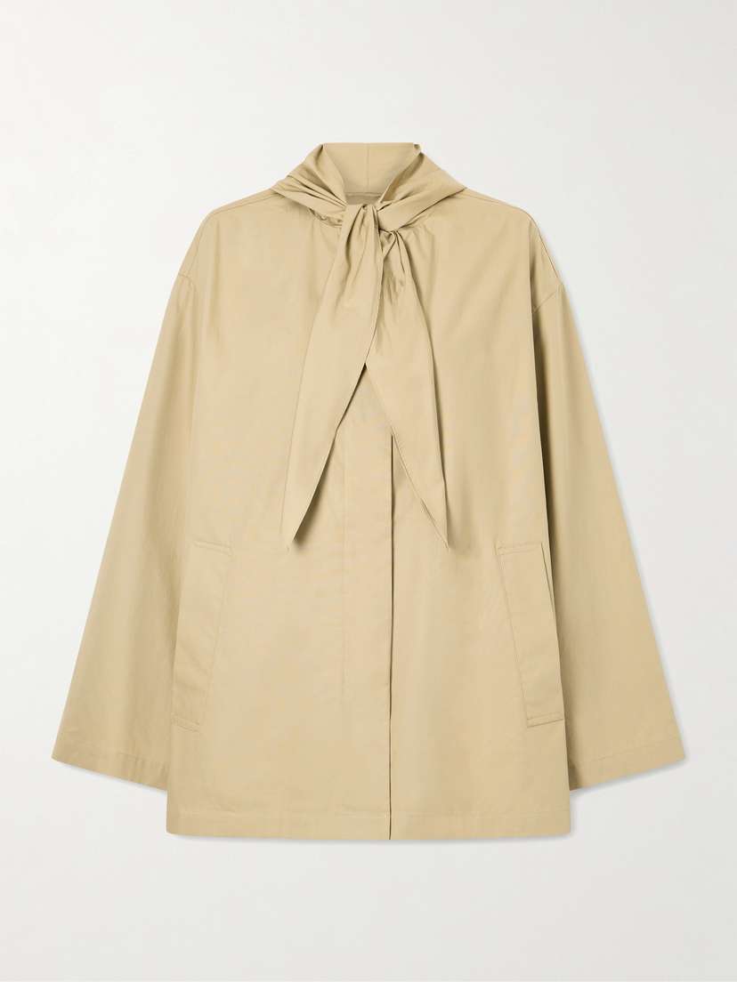 Scarf-detailed Organic Cotton Jacket