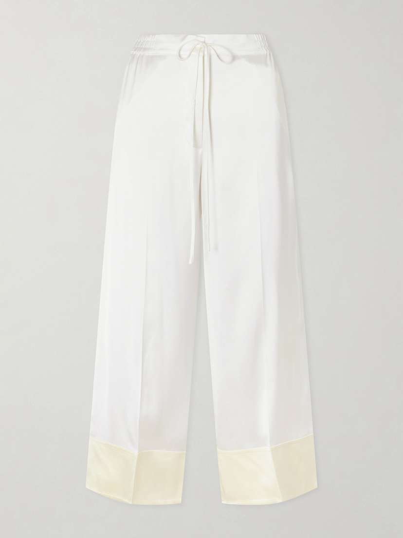 TOTEME Drawstring Wide-leg Satin Pants