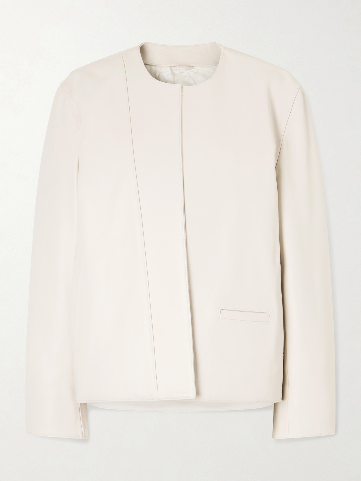 Totême Padded Leather Jacket In Neutral