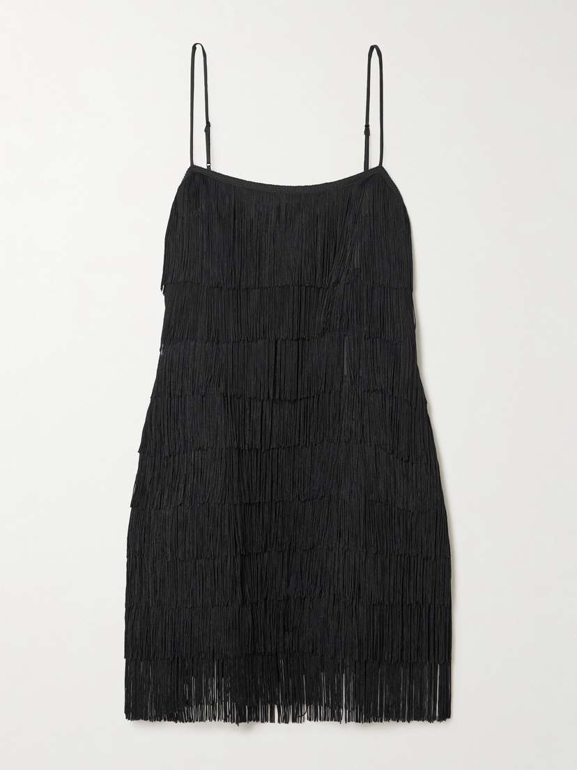 Olivia von Halle Lola Fringed Silk-crepe Mini Dress