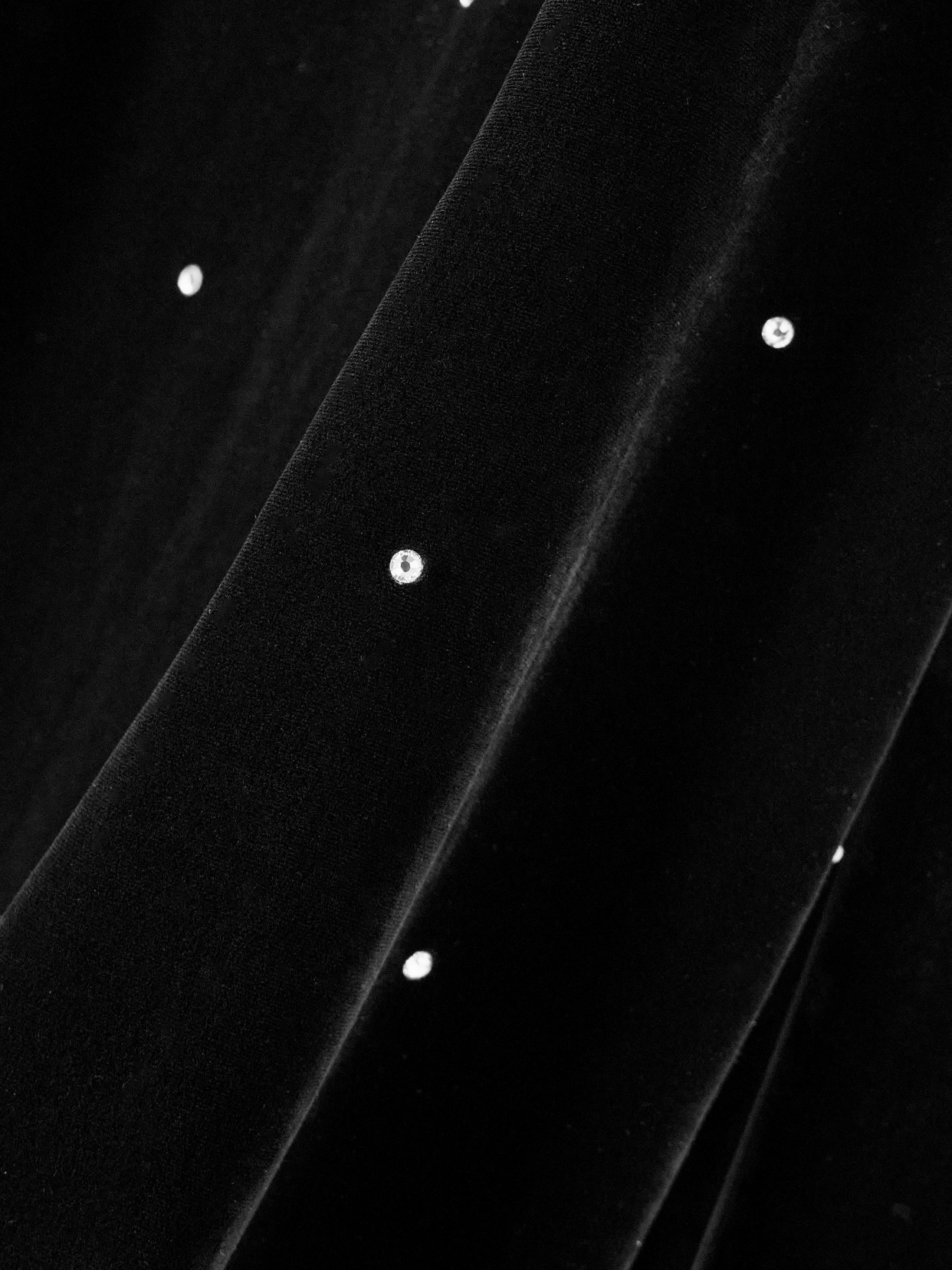 Olivia Von Halle Capability Crystal-embellished Belted Velvet Robe In Black