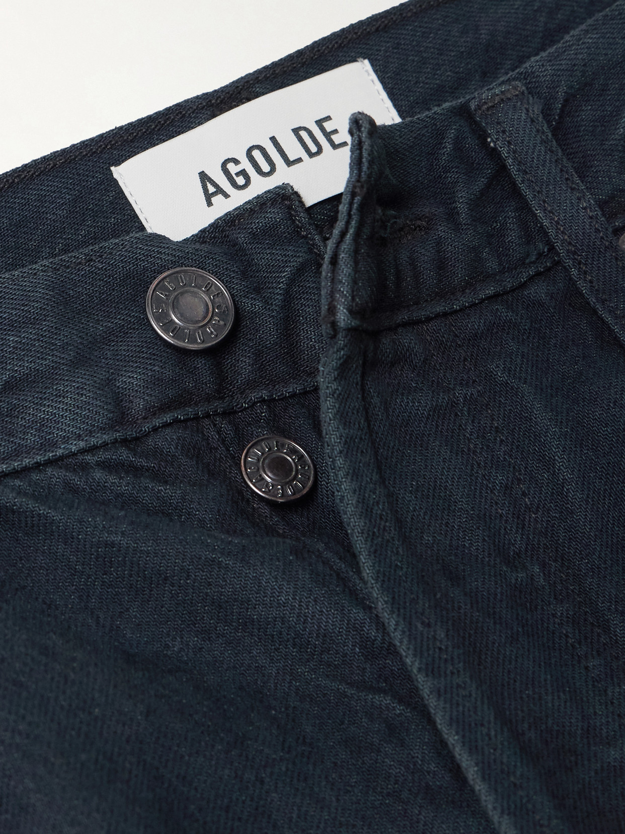 Agolde Luna Pieced High-waist Tapered Jeans In Blue