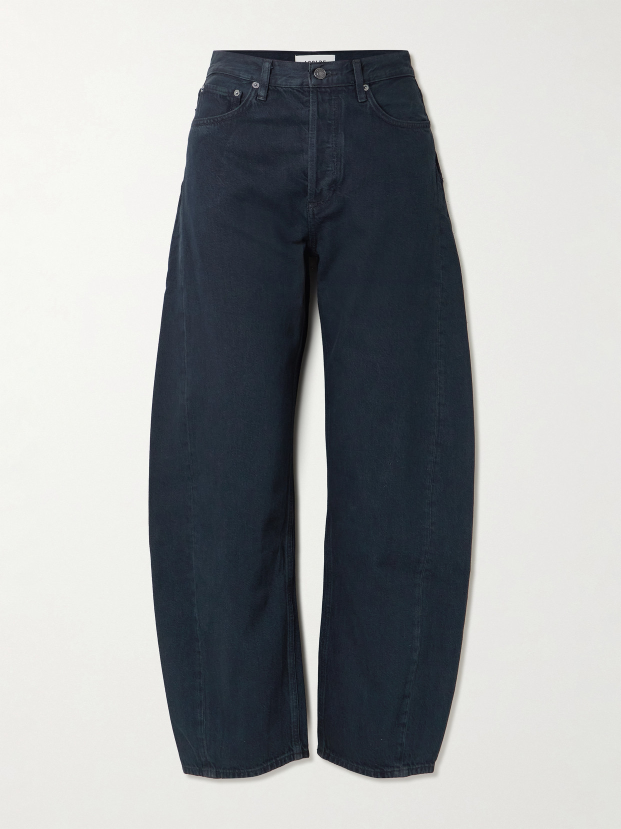 Agolde Luna Pieced High-waist Tapered Jeans In Blue