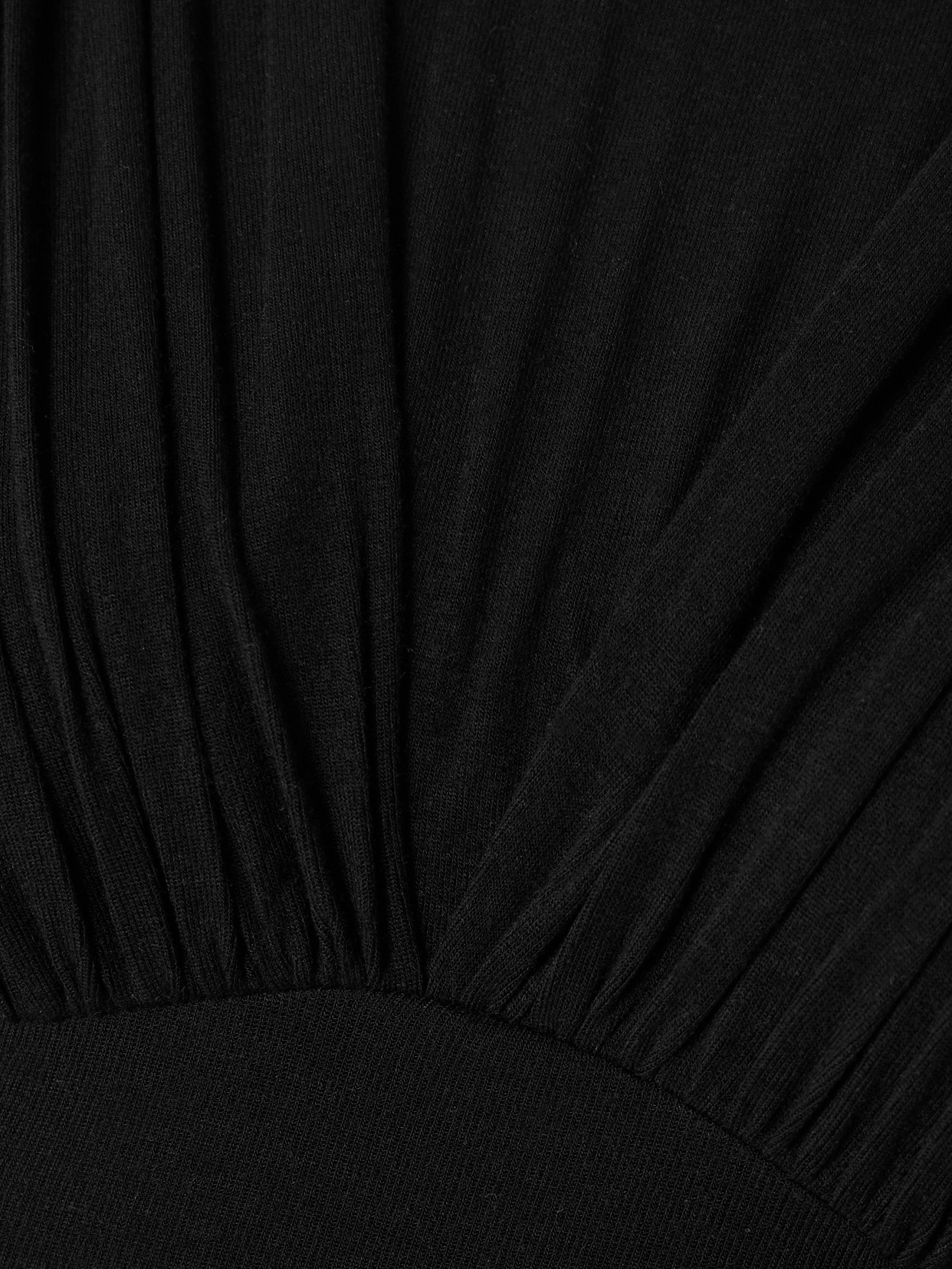 Agolde Abbi Ruched Stretch-lyocell Mini Dress In Black