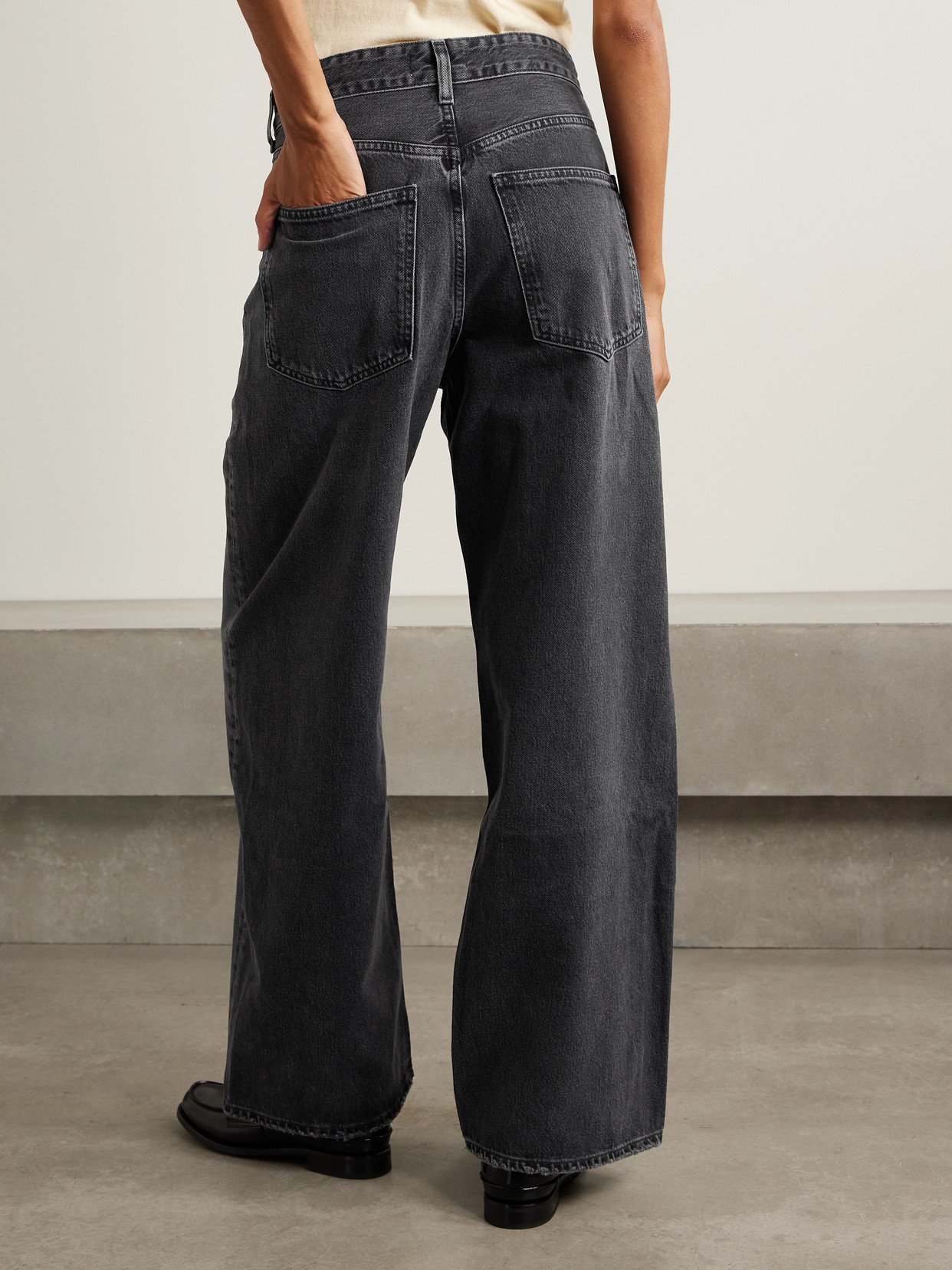 Vana Draped Low-Rise Wide- Leg