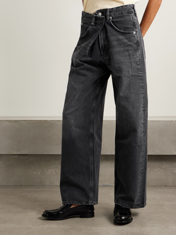 Agolde Vana draped low-rise wide-leg jeans