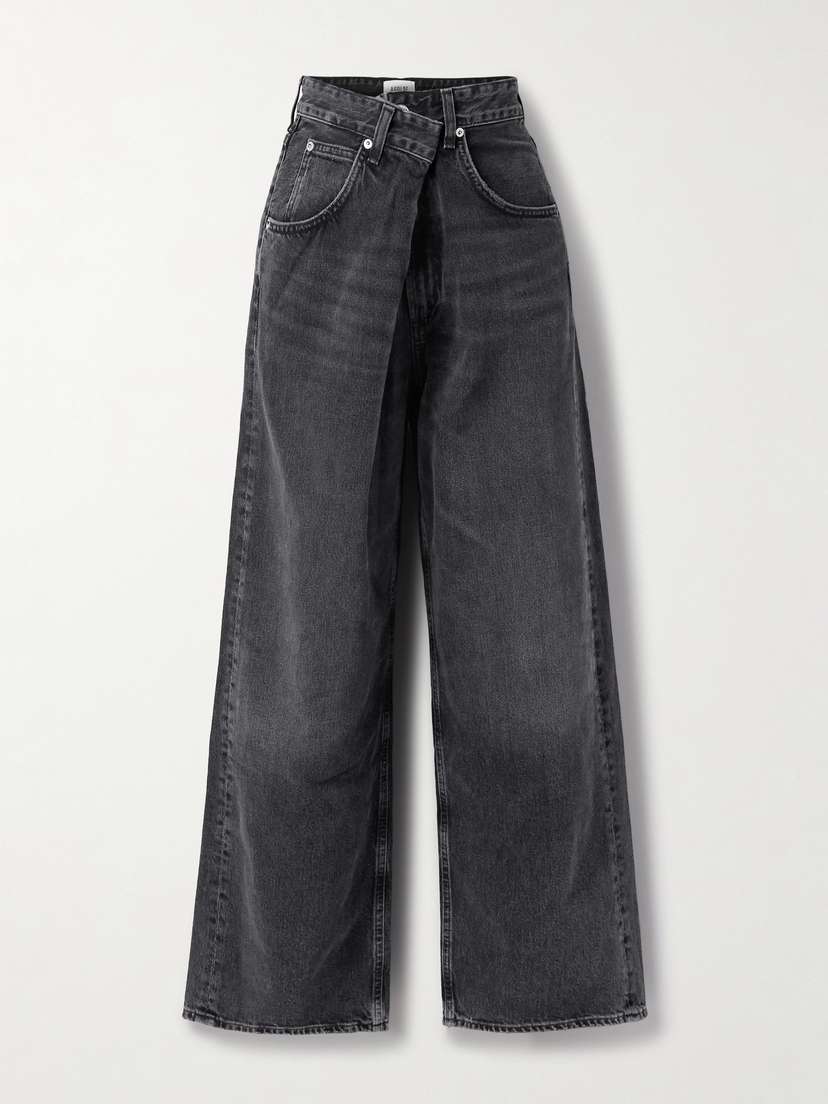 AGOLDE Vana Draped Low-rise Wide-leg Jeans