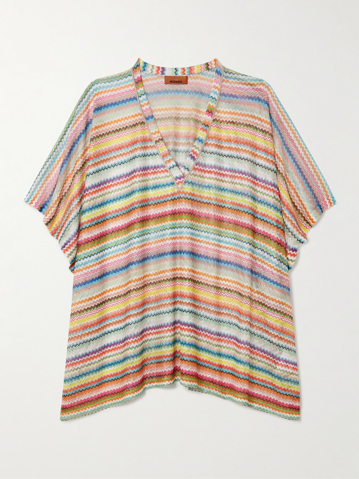 Missoni Mare Metallic-trimmed Striped Crochet-knit Coverup In Multi