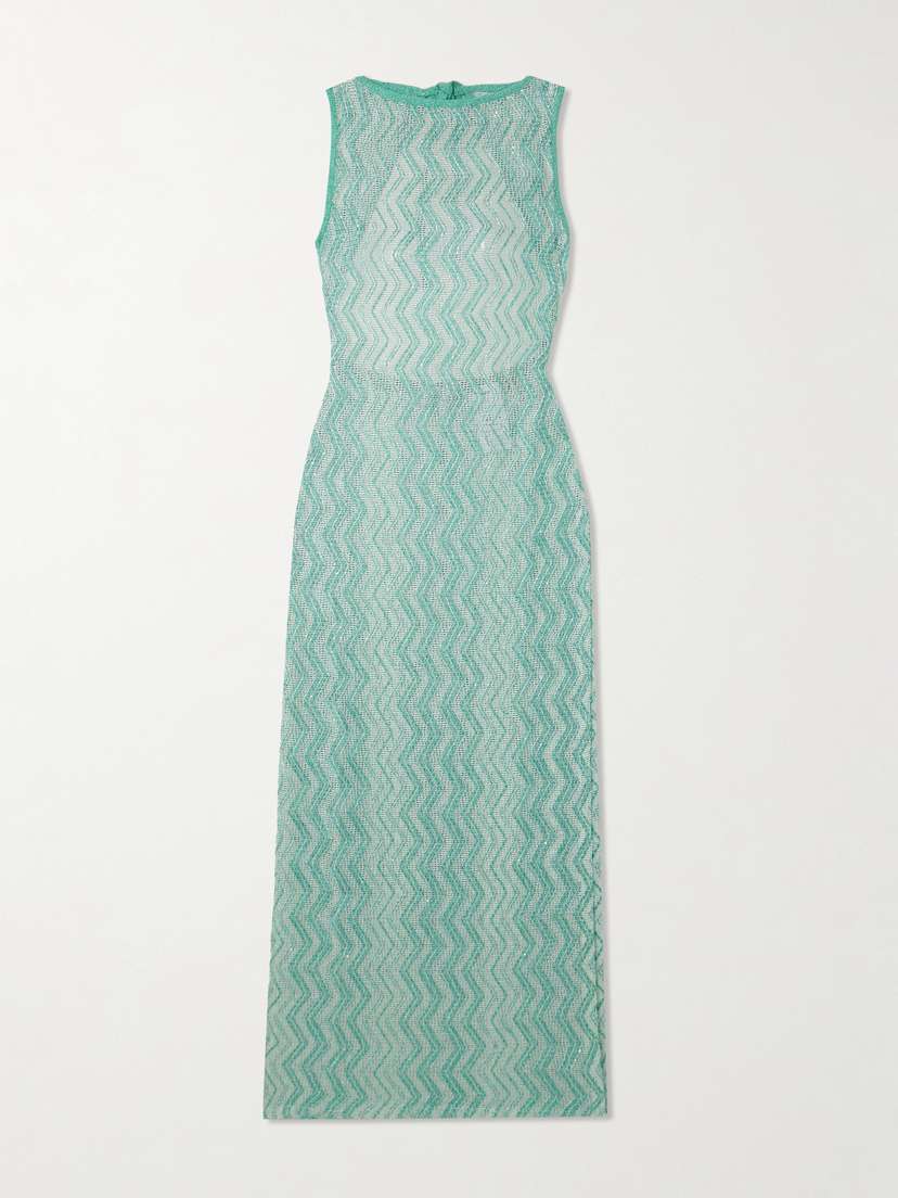 Missoni Striped Metallic Crochet-knit Coverup