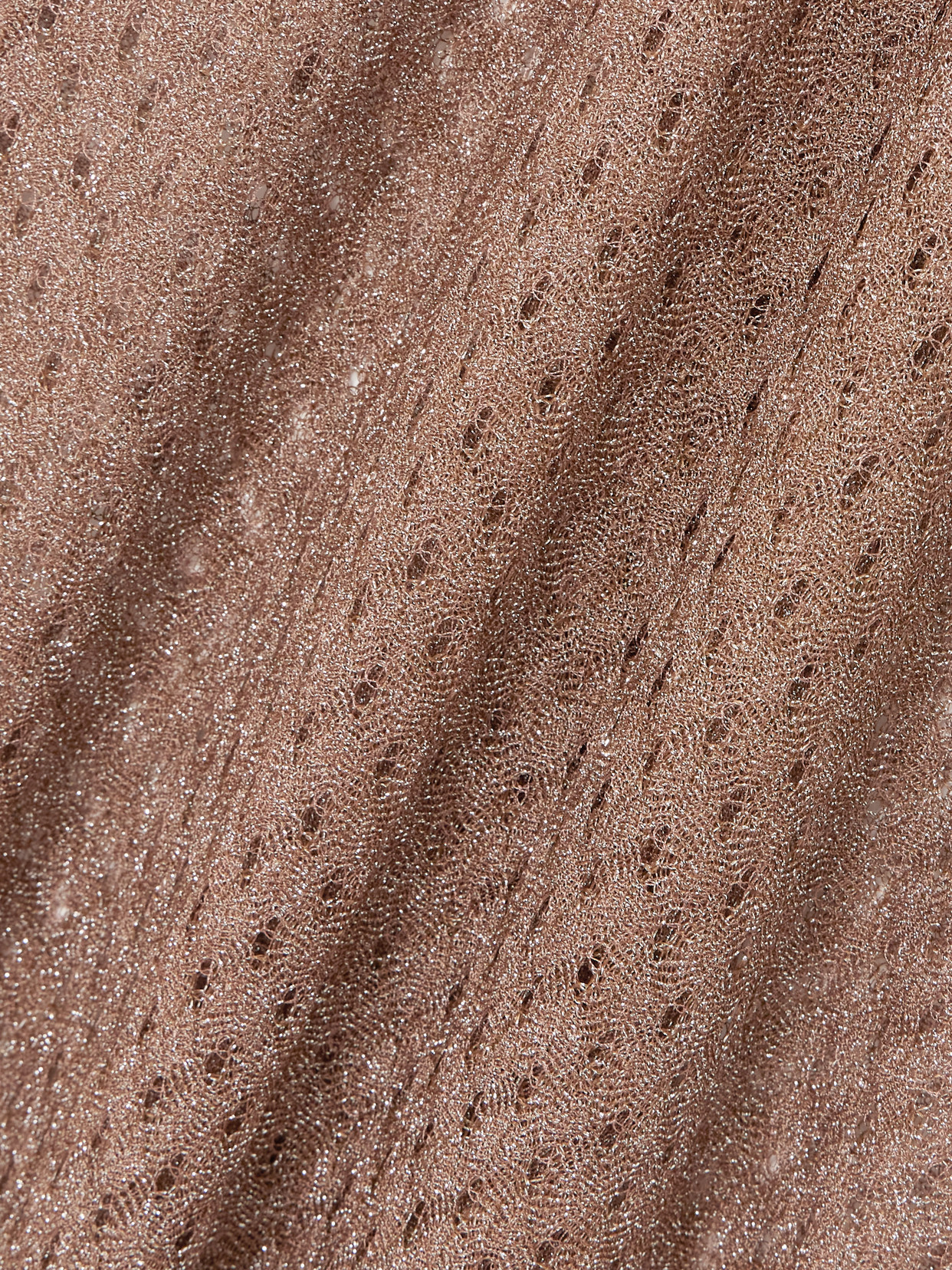 Missoni Metallic Crochet-knit Coverup In Brown