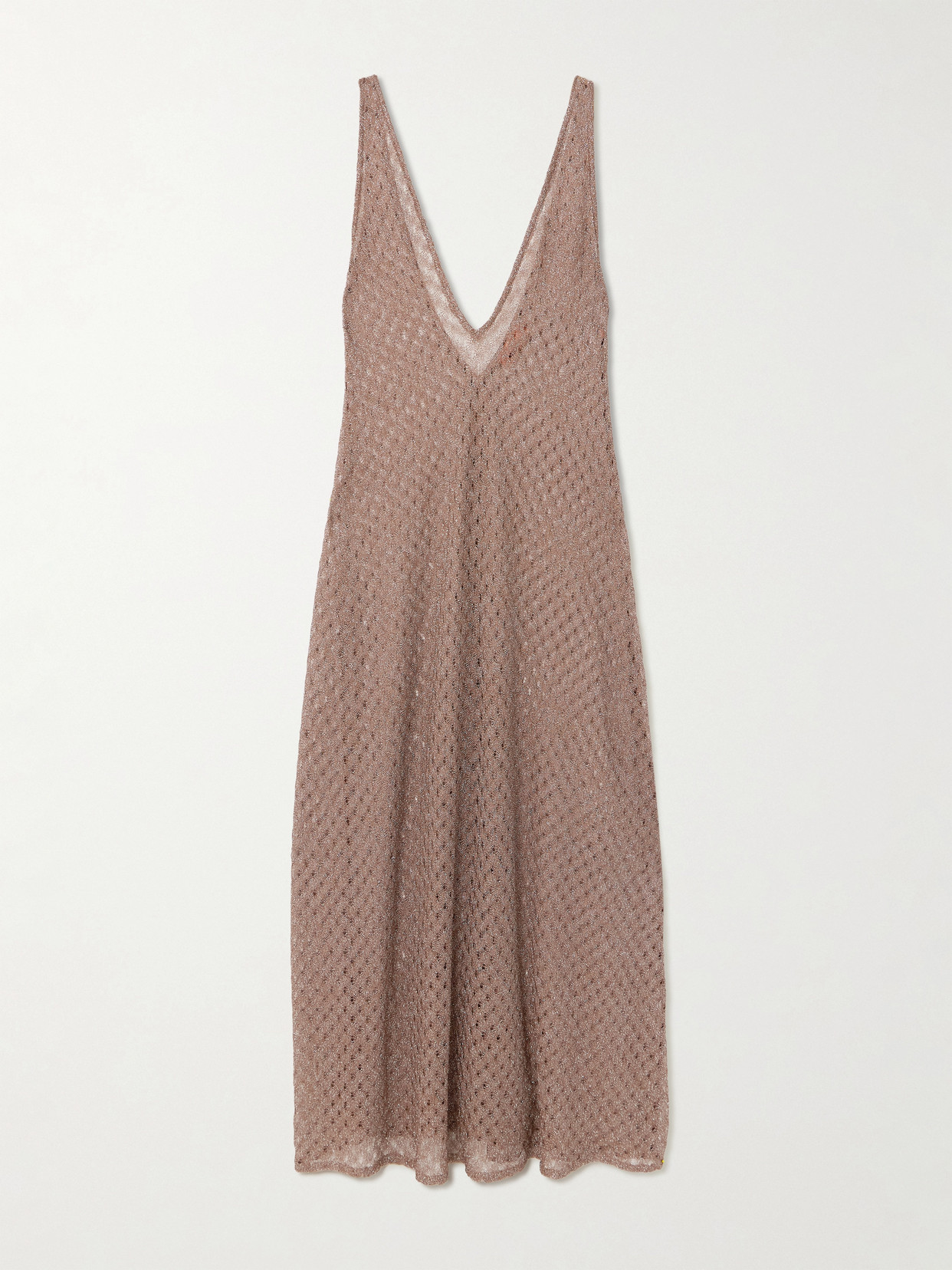 Missoni Metallic Crochet-knit Coverup In Brown